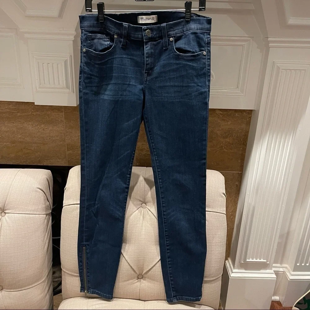 AD: Madewell Skinny Skinny Ankle Zip Jeans Dark wash Sz 30